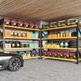 thumbnail image 3 of AUHUP 4-Tier Garage Storage Shelves 7000LBS Heavy Duty Metal Shelving 79" W Shelving Unit for Warehouse,Basement Industrial,Commercial Utility Rack Shelf, 79"H x 79"W x 24"D,Black&Yellow, 3 of 11