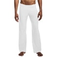 thumbnail image 5 of JTieacloth Mens Relaxed Fit Pants Men's Lightweight Pants Breathable Soft Comfortable Stretch Yoga Sleepwear Drawstring Waist Elastic Home Wear White, 5 of 6