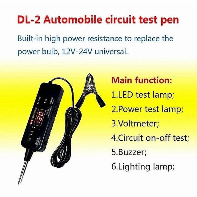 Testeur de Circuit Automobile Numérique LED Système Électrique Outil Testeur Court Voiture