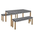thumbnail image 6 of FGY Picnic Table Covers, 3 Piece Set Waterproof Picnic Table and Bench Cover Outdoor Camping Tablecloth (Black&White), 6 of 6