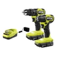 thumbnail image 1 of Kit de taladro percutor inalámbrico y atornillador de impacto RYOBI 18V sin escobillas, 1 of 2