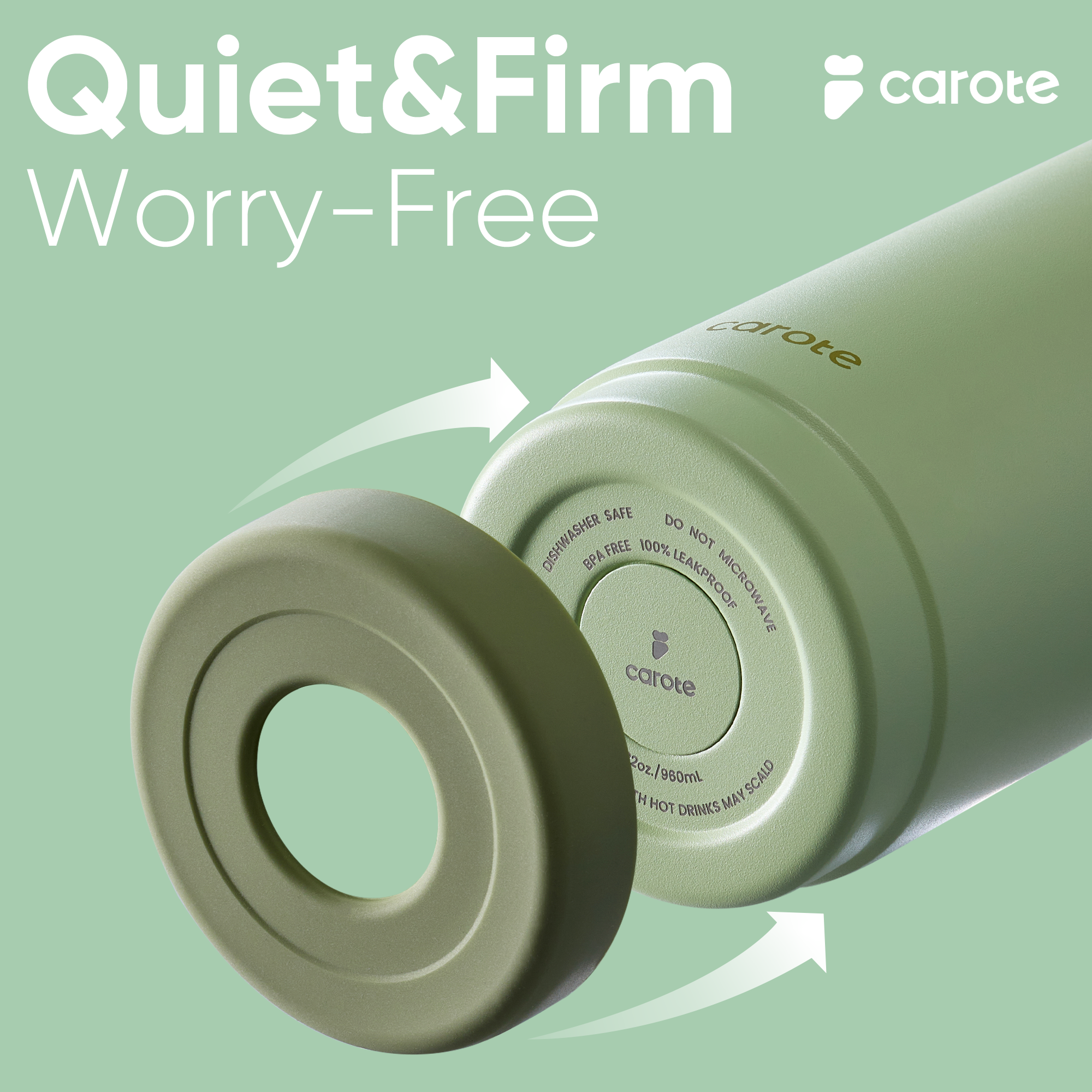 Carote 3-Piece Insulated Water Bottle Set, Dewdrop Green photo 4