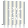 thumbnail image 2 of Blue Stripe Wall Art Painting on Canvas, Modern Farmhouse Geometric Retro Striped Canvas Art Home Prints Wall Art Framed Modern Artwork for Living Room Bedroom Wall Decor 20x20in, 2 of 9