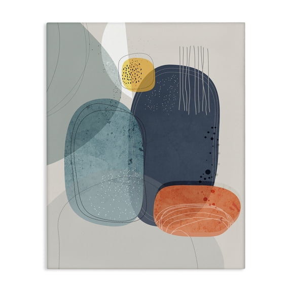 Stupell Industries Modern Retro Stone Abstraction Deco Inspired Dotted Linework Canvas Art, 16 x 20, by Ishita Banerjee