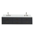 thumbnail image 3 of Castor 80 in W Black Double Bath Vanity, Cultured Marble Top, and Faucet Set, 3 of 10