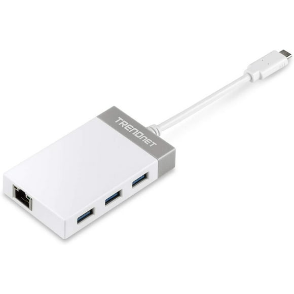 TRENDnet USB-C to Gigabit Adapter Hub, 12.7 cm (5") for Windows, Mac OS, MacBook and Surface Pro, TUC-ETGH3