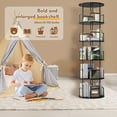 thumbnail image 6 of Jopath 5 Tier Rotating Bookshelf,Round Revolving 360° Bookcase,Narrow Turning Spinning Bookshelf Tower for Small Space, Bedroom,Office,Black, 6 of 8