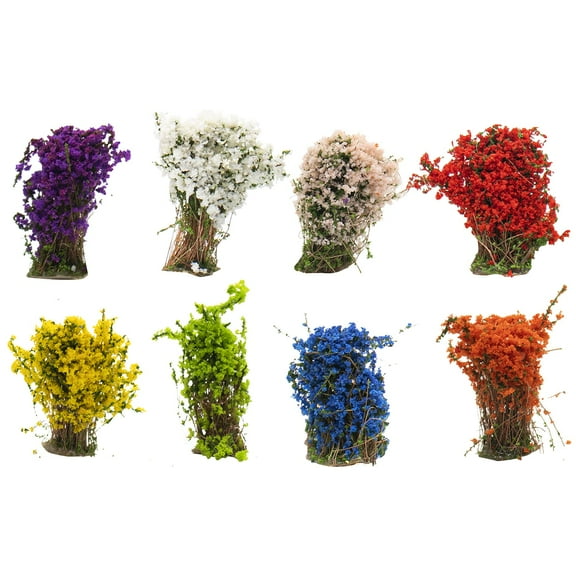Holzlrgus 8 Pcs DIY Miniature Colorful Flower Cluster Miniature Shrubs Bushes Static Grass Tufts for Train Landscape Railroad Scenery Sand Military Layout Model Miniature Bases and Dioramas