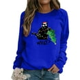 thumbnail image 4 of Noël Femmes Pull Col Rond Hiver Cardigan Mi Longueur Veste Graphique Imprimé Sweatshirt de Mode à Manches Longues Fermeture Blouse Hoodie Soft Outwear, 4 of 5