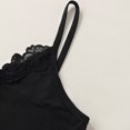 thumbnail image 6 of Wensltd Women Summer Breathable Lace Patchwork V Neck Cami Tank Top Soft Sleeveless Basic Layering Inner Wear Casual Daily Comfort Top Black, 6 of 9