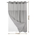 thumbnail image 2 of Barossa Design No Hook Slub Textured Shower Curtain with Snap-in PEVA Liner, Mesh Window - Dark Gray, 71 x 74, 2 of 6