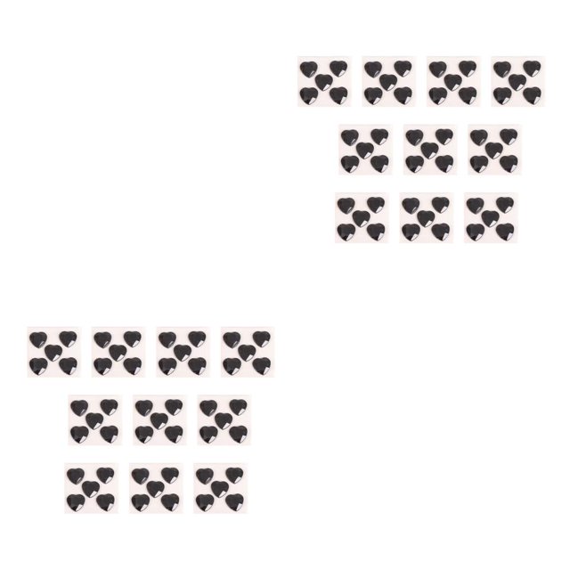 Cateissary Pegatina de diamantes de imitación en forma de corazón, gemas de cristal acrílico, adornos autoadhesivos, manualidades DIY, , Negro 2Conjunto