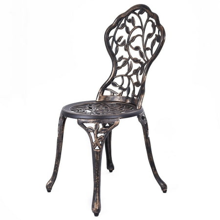 Patio Furniture Leaf Design Cast Aluminum Bistro Set Antique