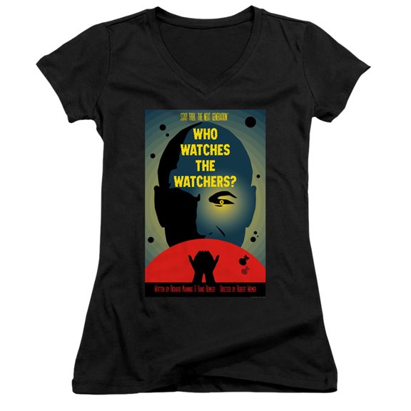 Star Trek Tng Season 3 Episode 4 Junior Women's V-Neck T-Shirt Black