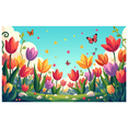 thumbnail image 1 of Colorful Floral Springtime Banner Backdrop Background, Party Decorations with Butterflies, Ideal for Garden Parties Spring Celebrations Photography Props and Outdoor Gatherings, 1 of 4