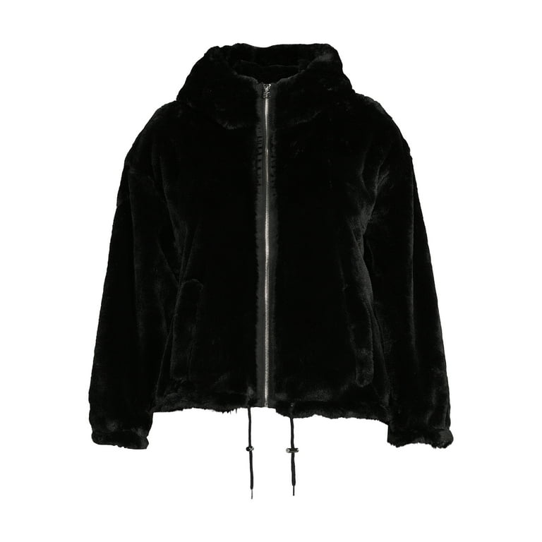 Lucky Brand Women's Plus Size Faux Fur Hooded Jacket Lucky Brand Women's Plus Size Faux Fur Hooded Jacket