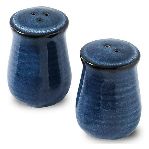 Hasense Salt and Pepper Shakers, Ceramic Farmhouse Salt Shaker 2 Pack, Vintage Spice Shaker for Compact Cooking, Travel, BBQ, Kitchen Decor Gift