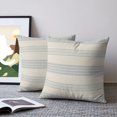 thumbnail image 2 of Pillow Covers 20x20 Set of 2, Blue Vertical Stripes Throw Pillow Covers Decorative Couch Cushion Cover, Modern Simple Geometric Art Beige Microfiber Soft Pillowcases for Bedroom Living Room Sofa, 2 of 9