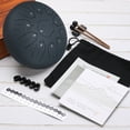 thumbnail image 4 of Steel Tongue Drum, 12 Inch 11 Notes Steel Hand Drums with Bag, Drum Mallets and Music Book (Navy), 4 of 6