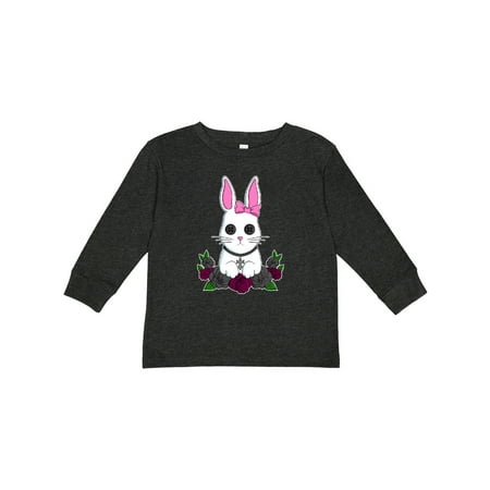 

Inktastic Cute Goth Bunny with Purple and Black Roses Gift Toddler Boy or Toddler Girl Long Sleeve T-Shirt