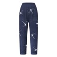 thumbnail image 4 of Pantalon Décontracté Pliable Extensible à Poches Imprimé Mode Printemps et Été pour Femmes (3), 4 of 4