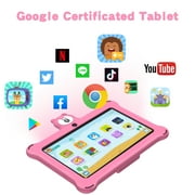 Kids Tablet 7 inch 32GB WiFi Android 13 Tablet For Kids| Bluetooth | Parental Control | Pre-Installed Learning Tablet Apps for Toddlers Children | with Shockproof Case(Pink)