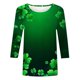 thumbnail image 5 of RKSTN 3/4 Length Sleeve Womens Tops Oversized Crewneck St Patricks Day Lucky Shamrocks Graphic Print T Shirt Womens Casual Plus Size Round Neck Loose Irish Festivities Three Quarter Sleeve Shirt, 5 of 6