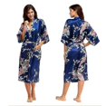 thumbnail image 3 of Bata tipo kimono de satén suave con estampado floral para mujer, albornoz de boda, ropa de dormir, 3 of 4
