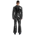 thumbnail image 2 of TiaoBug Mens Movie Star Jumpsuit sHINY Metallic Singer Dancer Leotard Halloween Party Costume Black L, 2 of 7