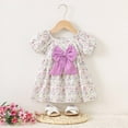 thumbnail image 2 of Girls' Dresses Summer Toddler Baby Girls Short Sleeve Princess Floral Dress Baby Dress Purple 6 Months-12 Months, 2 of 3