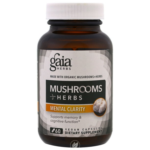Mushrooms+Herbs Mental Clarity 60 Caps by Gaia Herbs, Pack ... Mushrooms+Herbs Mental Clarity 60 Caps by Gaia Herbs, Pack ...