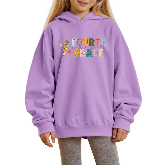 Chandail en Molleton Garçon Manches Longues Imprimé à Capuche Chandail en Molleton Filles Col Rond Chandail Vêtements Automne Taille Vêtements Filles 3-4 Ans