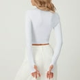 thumbnail image 3 of Lamuusaa Women T-shirt, Long Sleeve  Solid Slim Fit Ladies Crop Top  for Daily Street, 3 of 10
