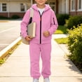 thumbnail image 5 of Mooqilaa Boys Activewear Outfit Sets, 2 Piece Casual Long Sleeve Hoodies and Sweatpants Sets Pink Size 12, 5 of 9