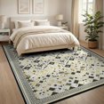 thumbnail image 3 of ODIKA 8'x10' Washable Area Rug Non-Shedding, Easy Care, Abstract Geometric Motif Boho Detailing Interlocking Lattice for King Size Bedroom Under Bed, Master Suite, 3 of 7
