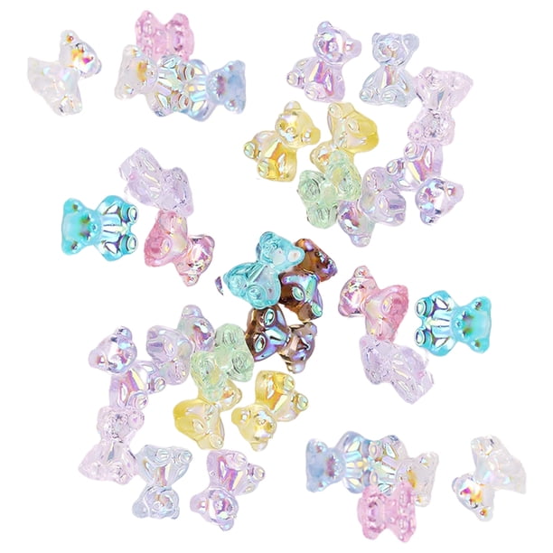Soidarity Juego de 50 piezas de cristal de cristal en forma específica, excelente brillo, diamantes de imitación personalizados para Juegos de manicura oso aurora