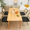 thumbnail image 2 of TPHORK Rattan Dining Chair Set of 2,Modern Accent Chair,2 PCS Leather Upholstered Armless Mesh Back Cane Chairs with Metal Chrome Base for Home,Kitchen,Dining Room,Waiting Room,Black, 2 of 10