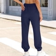 thumbnail image 3 of LWavelet Waffle Fabric Loose Lounge Pants Women Daily Casual Wear Navy S, 3 of 4