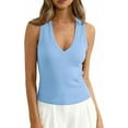 thumbnail image 3 of PRETTYGARDEN V Neck Tank Tops for Women Summer Outfits Ribbed Knit Shirts Casual Basic Tees Sleeveless Camisole Vest, 3 of 10