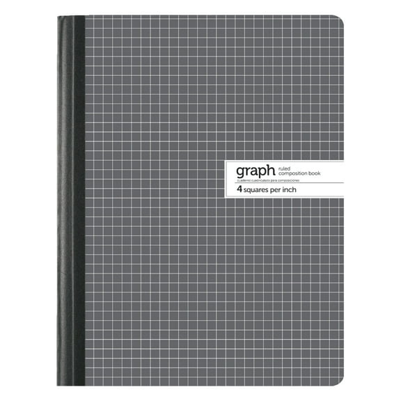 Office Depot Marble Quad Composition Book, 7 1/2in. x 9 3/4in., Quadrille Ruled, 100 Sheets, Black/White, 09926-09021