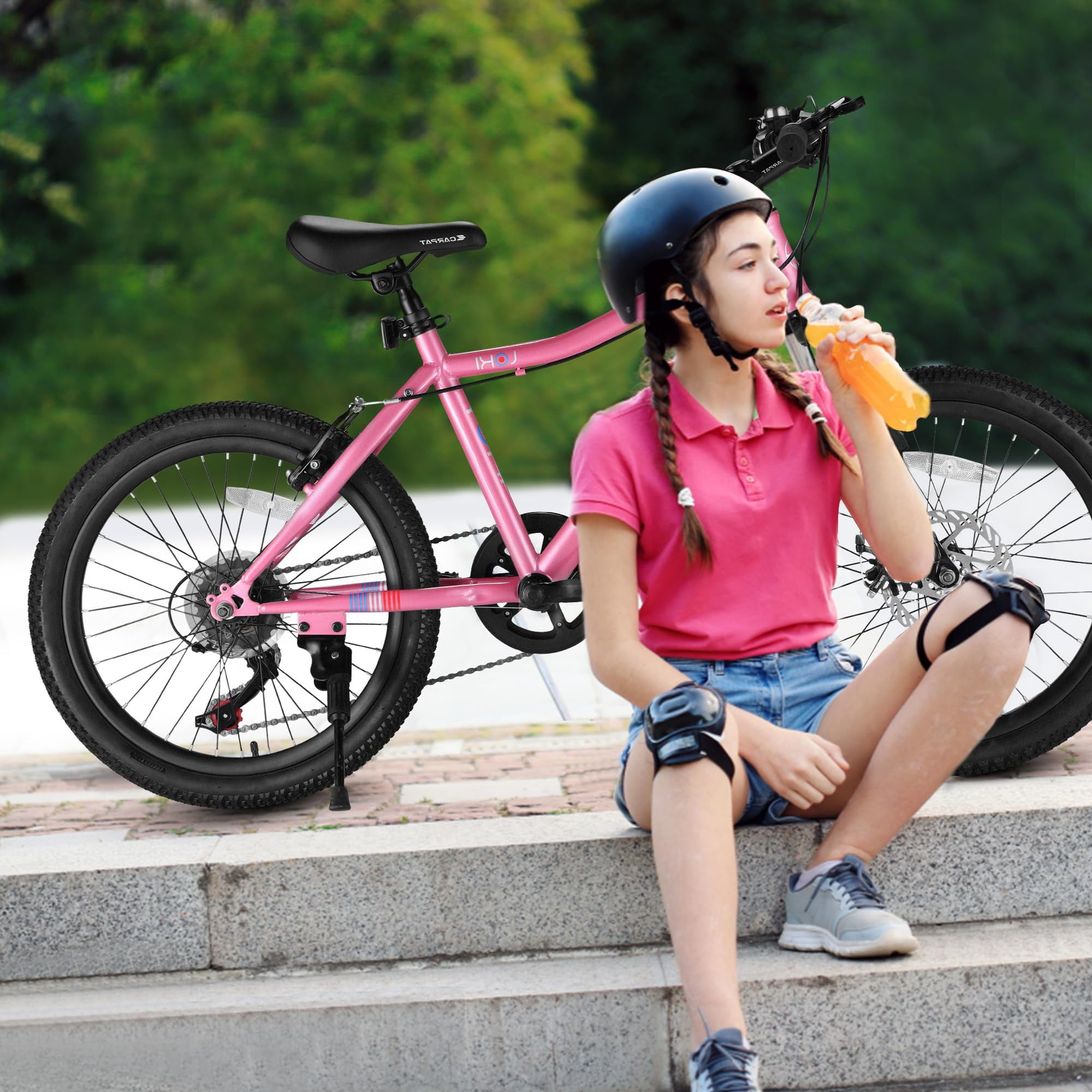 20" Bikes for Kids 6-12, SHINPT kids Mountain Bike, 7 Speed Bikes for 6-12 Year Old Boys and Girls, Big Tire Bike for Birthday Gift, Boys and Girls Mountain Bike with High Steel Frame