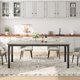 thumbnail image 3 of Yeshouse mesa de comedor rústica para 6-8 personas, rectangular y grande, con patas de metal resistentes, ideal para cocina, comedor u oficina, diseño moderno de mediados de siglo, 3 of 7