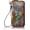 Blue+brown, variant on Women's Multi-Colored Leather Wallet Stylish Cell Phone Purse Zip Around Wristlet Clutch RFID Blocking Card Holder, Blue+brown, One Size