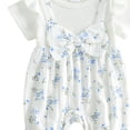 thumbnail image 4 of Mnyotv Summer Clothes for Infants Short Sleeve Romper with Headbands Baby Girl Outfits Size 3-6 Months, 4 of 4