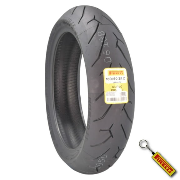Pirelli Diablo Rosso II 160/60 ZR 17 M/C (69W) TL Rear Motorcycle Tire - High Performance, Durable, and Reliable: Sport Performance for Road Use with Keychain