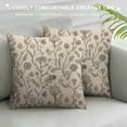 thumbnail image 3 of RUIYC Decorative Throw Pillow Case Farmhouse Pattern Brown Florets Bud Crewel Cushion Cover Pillowcase for Couch Sofa Bed, 3 of 5