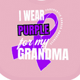 thumbnail image 4 of Inktastic I Wear Purple for My Grandma Pancreatic Cancer Awareness Boys or Girls Baby Bib, 4 of 4