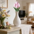 thumbnail image 3 of Clearance | Pink Artificial Tulip Flower Single Stem, Realistic Faux Tulip with Velvety Petals for Home Vase Wedding Bouquet DIY Floral Arrangement Decor, 3 of 5