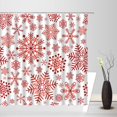 thumbnail image 2 of Christmas Snowflake Extra Long Shower Curtain, Red Xmas Snow Winter Holiday Festival Rustic Farmhouse Vintage Country Farm Bathroom Home Curtain Decor with Hooks,70" Wx84 H, 2 of 6