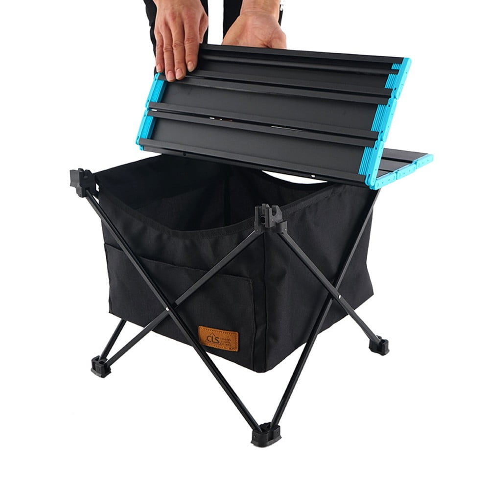 Yllsf Mesh Folding Table For Picnic Storage Net Bag Kitchen Portable Black Outdoor Camping Walmart Com